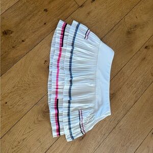 Lucky in Love Pleated Skirt with Pink and Blue Stripes